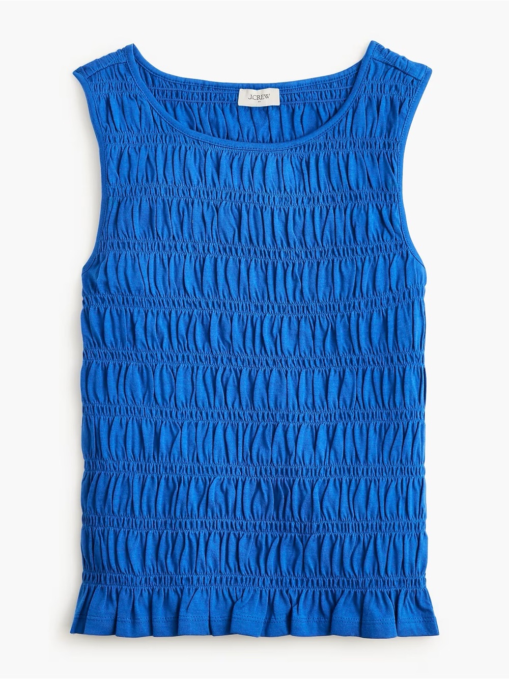 J. Crew Blue Smocked Sleeveless Tank Top